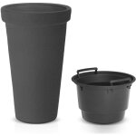 Led leds - casaria pot de fleurs xxl 42l bac  plantes 63x40cm rond rsistant  l'hiver jardin terrasse ...