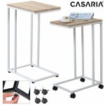 Casaria - table d'appoint bout de canap avec roulettes cadre en mtal desserte de lit support ordinateur ...