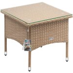 Table d'appoint en polyrotin table basse avec plaque en verre petite table de jardin en résine tressée ... Table d'appoint en polyrotin table basse avec plaque en verre petite table de jardin en résine tressée ...