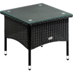 Table d'appoint en polyrotin table basse avec plaque en verre petite table de jardin en résine tressée ... Table d'appoint en polyrotin table basse avec plaque en verre petite table de jardin en résine tressée ...