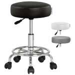 Tabouret  roulettes sige rembourr pivotant 360 hauteur rglable noir blanc noir