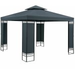 Tonnelle de jardin lorca 3x3 m tente de rception avec toile hydrofuge pavillon pergola 2, 60 m mobilier ...
