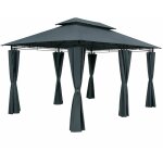 Tonnelle de jardin topas 3x4 m tente de rception avec toile hydrofuge pavillon pergola mobilier extrieur ...