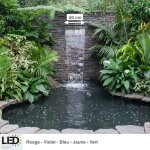 Cascade, lame d'eau 60 cm inox + led blanche pour bassin de jardin