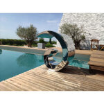Cascade pour piscine au sel chlore inox 316 california hauteur 70cm largeur 50cm zenlys