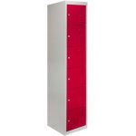 Casiers mtalliques rouge & gris 6 portes verrouillable pour ecole, vestiaire, salle de sport, atelier ...