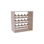 Casier � vin en bois naturel ? rangement pour 15 bouteilles ? dimensions 50x50x26 cm ? conception empilable ...