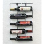 Casier � vin m�tal noir mur cinco 53 cm hx13615 moderne porte - bouteilles porte - bouteilles mural casier ...