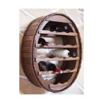 Casier � vin mural en bois tonneau � vin pour 18 bouteilles marron pour montage mural �tag�re murale ...