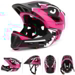 Casque int�gral enfant d�tachable - rouge rose - v�lo, skate, rollers
