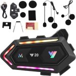 Casque intercom pour moto, kit mains libres bluetooth sans fil pour moto avec r�duction du bruit, double ...