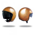 Casque jet moto up smart glitter gold pour homme femme up taille
