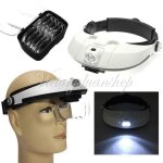 Casque loupe frontale 2 led lampe 5 lens r�paration travail precision magnifier -