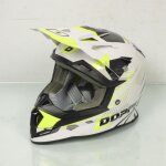 Casque moto cross doppler blanc jaune noir taille l 59 - 60cm pour