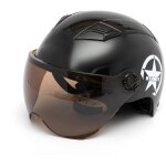 Casque de moto demi - ouvert, taille rglable, quipement de protection pour la tte, unisexe, noir