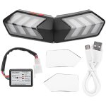 Casque de moto sans fil, lumire de scurit led, clignotant, barre lumineuse de freinage