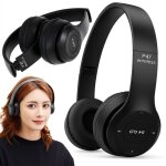 Casque sans fil supra - auriculaire bluetooth p47 mp3 sport gaming pliable noir