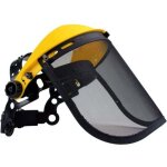 Casque de s�curit� avec visi�re int�grale en maille pour d�broussaillage et abattage prote