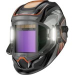 Casque de soudage auto - obscurcissant professionnel ? �cran panoramique 180� 10x9 cm ? 4 capteurs d?arc ...