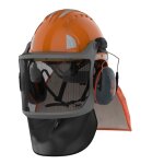 Jsp - casque de travail forestier avec couvre - gorge et cape solaire evoguard m3