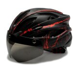 Casque de v�lo avec visi�re - casque de v�lo l�ger avec lunettes magn�tiques - unisexe - taille r�glable ...
