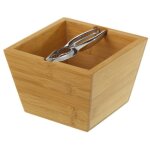 Casse - noix bambou et mtal chrom - 16x16x11cm