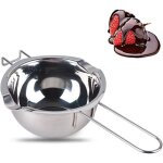 Casserole en acier inoxydable, 400 ml, avec poign�e, pour faire fondre chocolat, sucre, beurre, fromage, ...