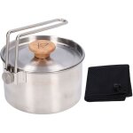 Casserole de camping 1000ml en acier inoxydable avec poign�e amovible pour randonn�e et pique - nique ...