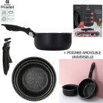 Casserole effet pierre x3 poignee universelle m4