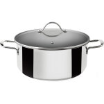 Casserole induction inox avec couvercle en verre 18cm