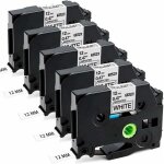 Cassette de ruban compatible brother p - touch 1000 tze - 231 tze231 12 mm 0, 47 noir sur blanc, recharge ...