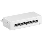 Cat 6 panneau de brassage mini / bureau, 8 ports (1 u), stp blind�, blanc. version couleur blanc