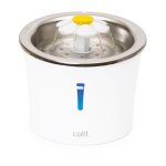 Cat it - fontaine a eau pour chat a fleur - catit - flower - 3l - dessus en acier inoxydable - avec led ...