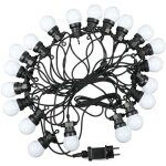 Cat�naire 10m avec 20 mini ampoules led globe 10w couleur blanche avec shuko et transformateur 3000k ...