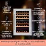 Klarstein - cave a vin encastrable, caves � vin de 132l avec une porte en verre, cave a vins � double ...