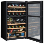 Cave � vin de service 33 bouteilles ? double zone 12� - 18�c et 5� - 14�c ? design noir inox avec vitre ...