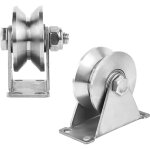 Ccykxa 1 pcs poulie de levage, poulie de renvoi, poulie inox, poulie en v 48 mm pour c�bles, portes coulissant ...