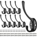 Ccykxa 10 pcs crochets muraux pat�res noir, vintage mur porte - manteau pat�res crochets col de cygne ...