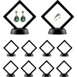 Ccykxa 10 pi�ces vitrines flottantes 3d, anti - poussi�re vitrine avec bases rondes, pr�sentoir en film ...