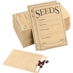 A lot de 100 enveloppes de graines, petites enveloppes marron, sachets de graines, enveloppes marron ...