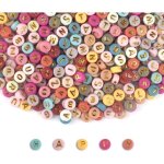 Ccykxa lot de 1000 perles rondes en acrylique avec lettres de a � z 4 x 7 mm pour bracelets bijoux bricolage ...