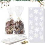 Ccykxa 100pcs sacs de biscuits de nol, sachets en plastique confiserie, sachets de nol en cellophane, ...