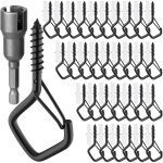 Lot de 18 crochet  vis en acier inoxydable, crochet plafond avec loquet de scurit, piton  visser ...