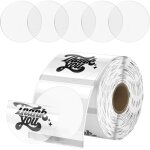 Ccykxa 2 pi�ce �tiquettes thermiques holographiques, �tiquettes thermiques rondes, �tiquettes d'imprimante ...