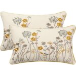 Ccykxa lot de 2 taie oreiller brod�es 30x50 housses de coussin fleur taie d'oreiller �l�gante moderne ...