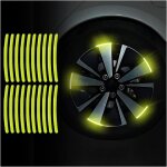 Ccykxa 20 pi�ces autocollant r�fl�chissant de jante roue, autocollant imperm�ables pneu voiture, nuit ...