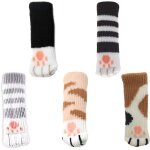 20 pices chaussettes chaise, chaussettes chaise en forme chat mignon, antidrapants pieds de meubles ...