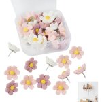 Ccykxa 30 pi�ces punais forme de fleurs multicolore mignonnes punaises tableau li�ge d�coratif pour bureau ...