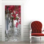 Ccykxa 3d papier peint porte trompe l'oeil sticker poster porte trompe l'oeil int�rieure muraux pvc pour ...