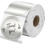 Ccykxa lot de 400 �tiquettes thermiques argent�es 50mm, �tiquettes thermiques rondes autocollantes, pour ...